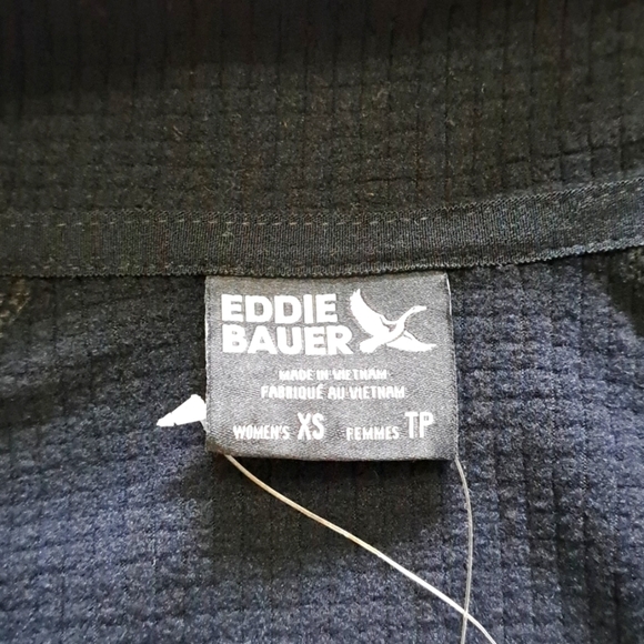 Eddie Bauer Activator Grid Fleece Half Zip Pullover Black XS Active Top - Picture 11 of 15